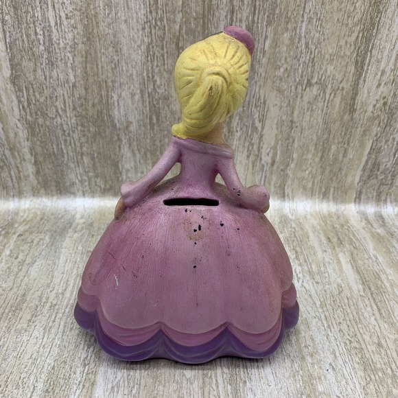 Vintage 7” Hand Painted Ceramic Girl Figurine Piggy Bank Marked‎ Blondie 1981 - Picture 4 of 6